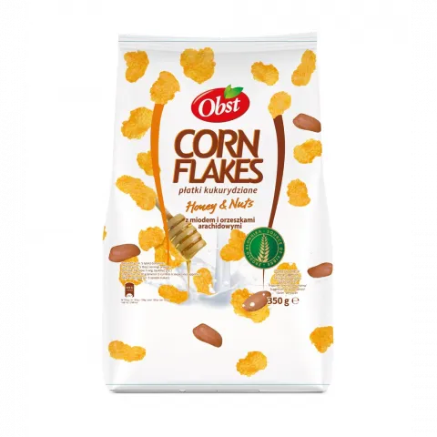 Кукурудзяні пластівці OBST з мед. та арах. 350 г (Польща)