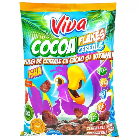 Пластівці VIVA  пшеничні зі смаком какао 250г И237