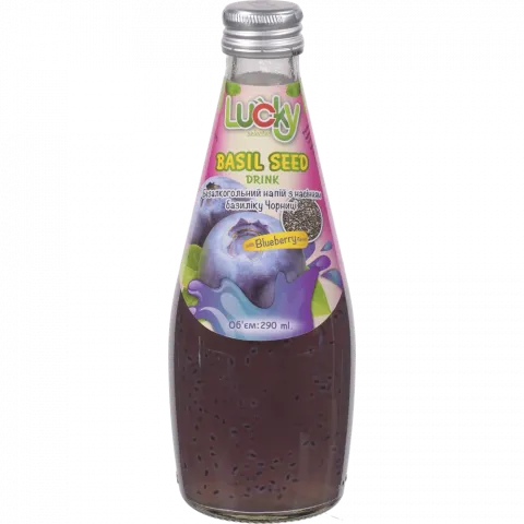 Напій б/алк. Lucky 290 мл Чорниця з насінням базиліку