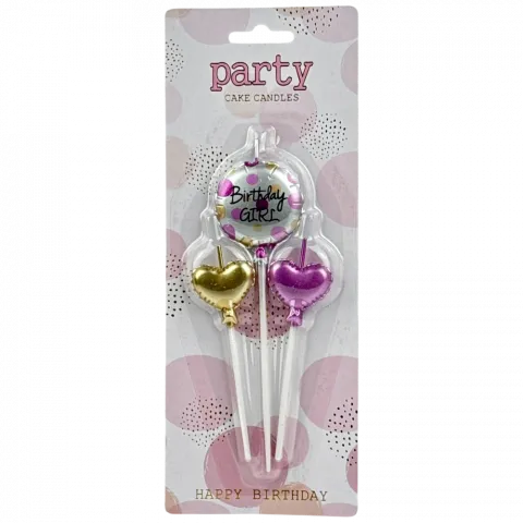 Набір свічок д/т Кулька серця 3шт girl CP220772 6909 И530