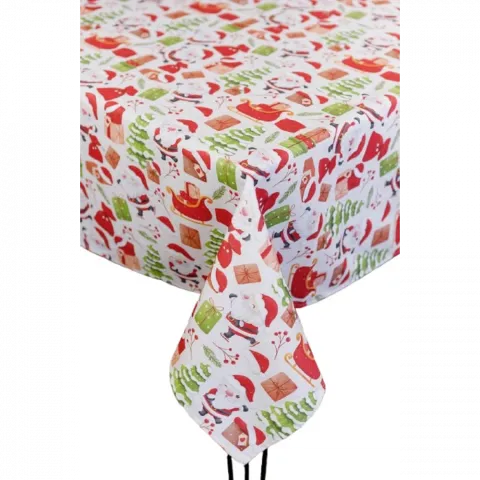 Скатертина Прованс 180х140 см Санта на білому
