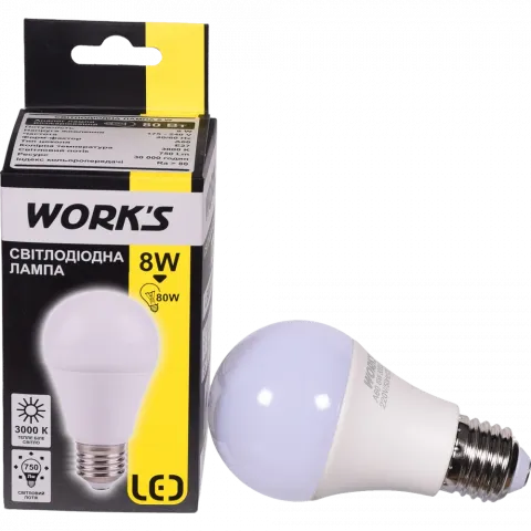 Лампа LED WORK`S звичайна жовта 8 Вт E27
