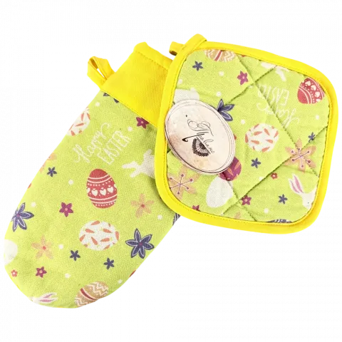Набір Прованс рукавиця 29х15 см та прихватка 20х20 см Писанка зелена