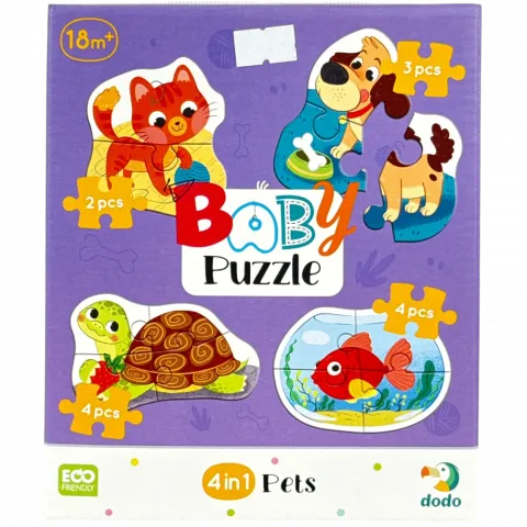 Іграшка Dodo Пазл 4в1 Baby puzzle Домашні тварини 300688