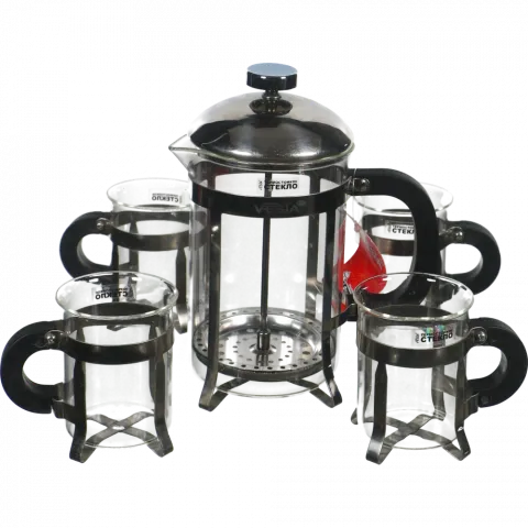 Френч-прес VESTA 800 мл + 4 чашки 200 мл VS-18-4P