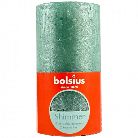 Свіча-стовпчик Bolsius 130/68 сяюча бірюза, 60 год., арт. 103667647169