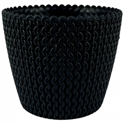 Горщик д/квітів PP Splofy 13 см антрацит DSP130-S433 плетен И658 (Польща)