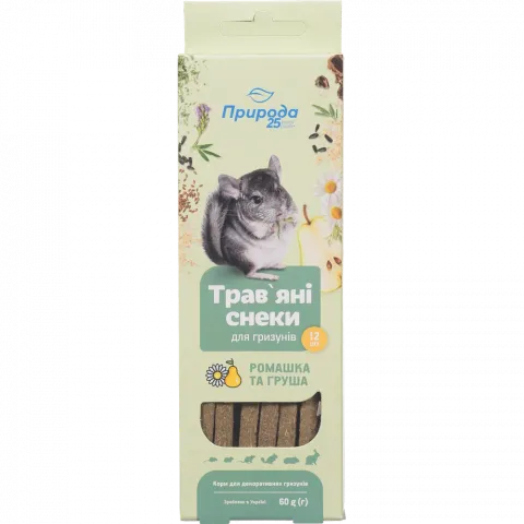 Корм д/гризунів Природа Трав`яні снеки 60 г Ромашка та груша
