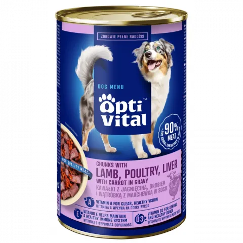 Корм д/собак OPTIVITAL 1250г ягнятина (Польща) И539