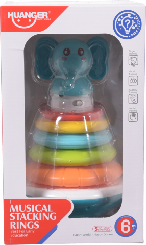 Іграшка музична Maya Toys Пірамідка-неваляшка Слоненя HE0295