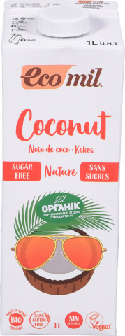 Молоко Ecomil рослин. органіч. 1 л з кокосу без цукру бглютену
