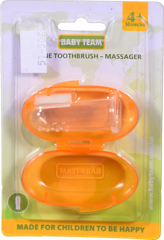 Зубна щітка Baby Team -масажер силікон. з контейнером 7200
