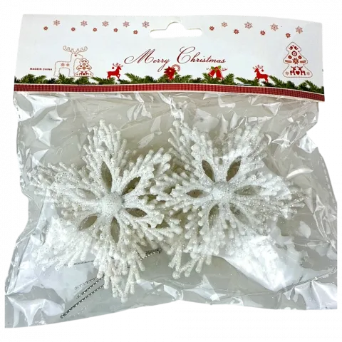 Підвіска ялинкова Сніжинка 2 шт, 9.59.5 см білі арт. HR24-692 9245 И597