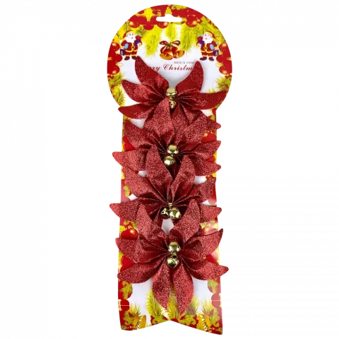 Набір бантів-квіток 4 шт 1311 червоні арт. WJX25-3315 9245 И825