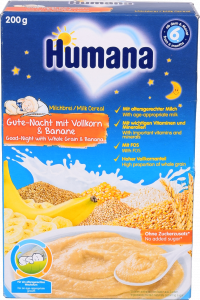 Каша Humana 200 г молочна цільнозернова з бананом солодкі сни