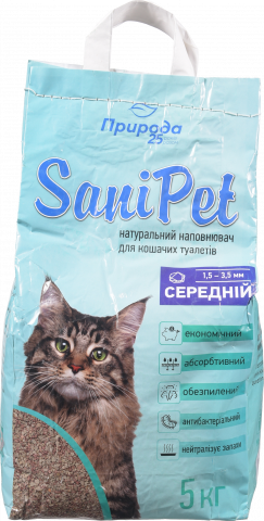 Наповнювач SANI PET 5 кг бентонітовий середній