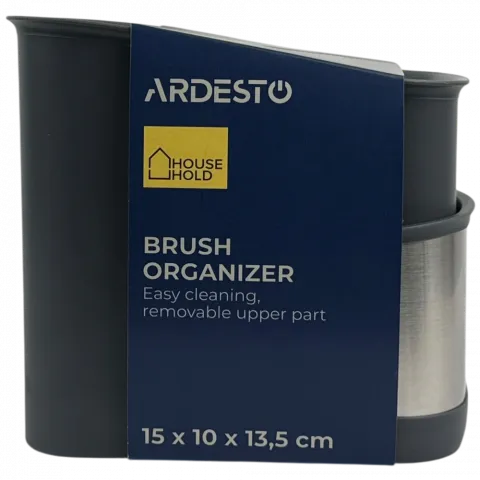 Органайзер д/щіток Ardesto 15х10х1,5см ARHB3101GSсталь