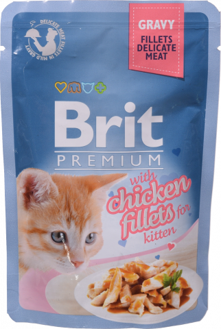 Корм д/кошенят Brit Premium Cat 85 г пауч філе курки в соусі 111255/579