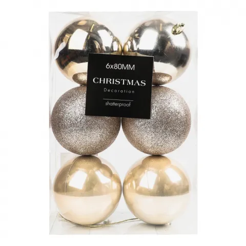 Набір кулі різдв. 6 шт 80мм AVS100850 И912 (КІН)