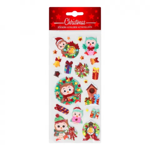 Наліпки новорічні кольорові 10X20 см BCC700230 И726 (КІН)