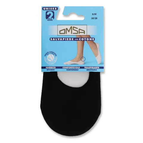 Підслідники жін. Omsa Salvapiede Cotone 2 пари р. 35-38 Nero