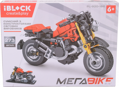 Іграшка Конструктор Iblock Megabike Мотоцикл 273 дет. PL-920-186