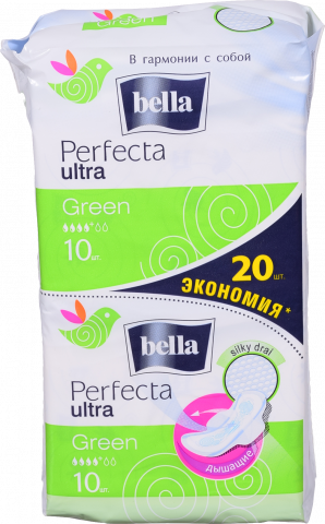 Прокладки Bella 2x10шт. Perfecta Ultra Green