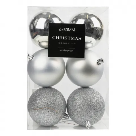 Набір кулі різдв. 6 шт 80мм AVS100810 И660 (КІН)