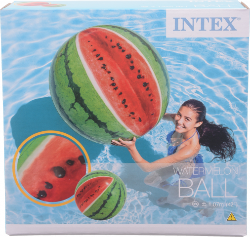 М`яч Intex 58075 Кавун пляжний з ремкомплект 107 см 3+