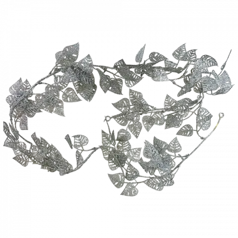 Гірлянда Гілочка з листям 1,5 м срібна арт. ZT24-F046 9245 И613