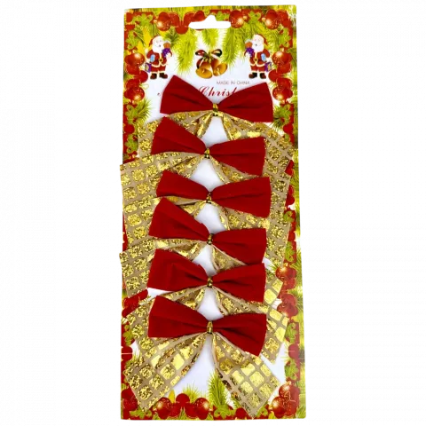 Набір бантиків 6 шт 88 см червоно-золоті арт. WJX25-3292 9245 И750