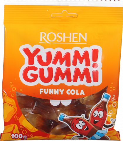 Жувальні Цукерки Рошен 70/100 г Yummi Gummi Funny Cola