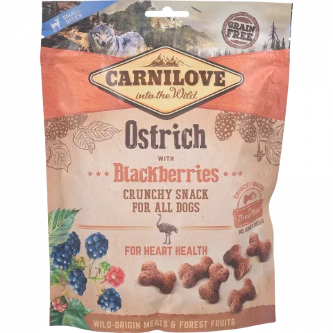 Ласощі д/собак Carnilove 200 г з м`ясом страуса та ожина