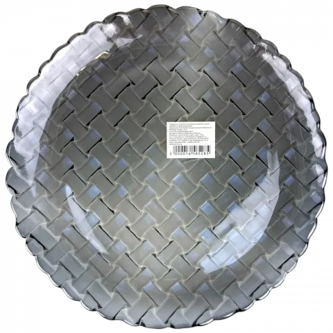 Тарілка скл. 25,9202,5 см Кришталь димчастий арт. LXP009-2-1-64582 И285