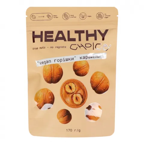 Печ Healthy Choice 6 шт. Горішки vegan карамельні з фундуком