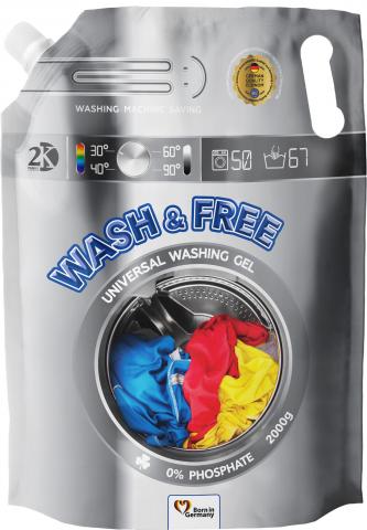 Гель д/прання Wash and Free 2000 г д/пак. Універсальний