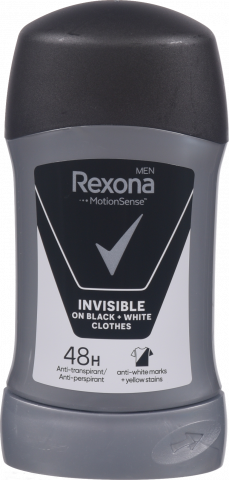 Дезодор Rexona 50 мл стік д/чол. Невидимий на чорному і білому