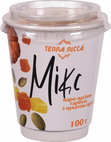 Ядра насіння гарбуза Terra Ricca 100 г з цукатом гарбуза