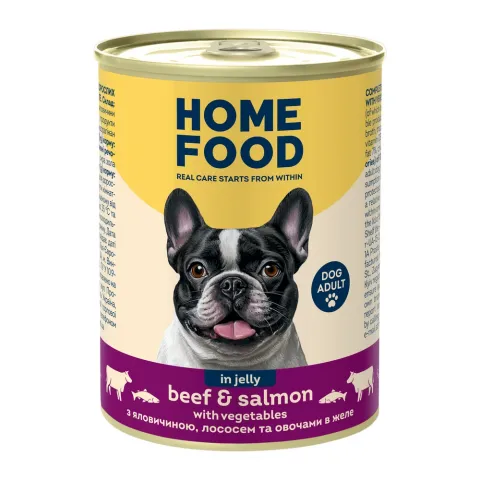 Корм д/собак Home Food 360 г яловичина лосось з/б