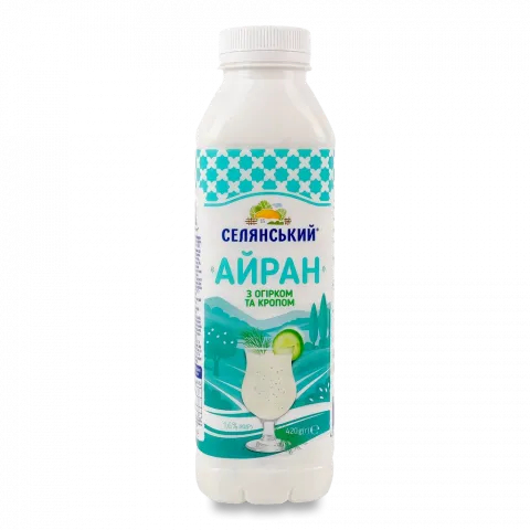 Айран Селянський 1,6 420 г бут. з огірком та кропом
