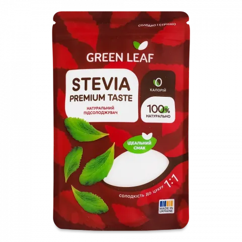 Замінник цукру Green Leaf 250 г Стевія Premium Taste 1:1