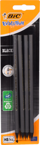 Олівець чорнографітний BIC Ecolution Black 4 шт. 896016
