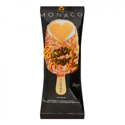 Морозиво Три Ведмеді Monaco 70 г Кокос-Манго глазур.