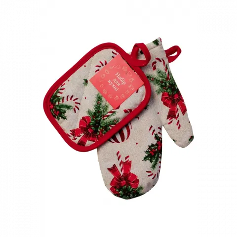 Набір рукавичка та прихватка Прованс Stripe Balls