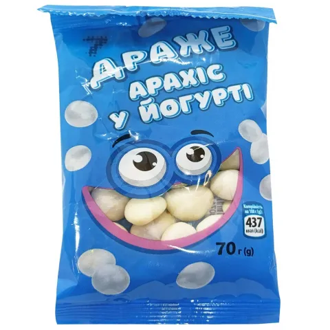 Цукерки Драже 7` 70 г Арахіс у йогурті`