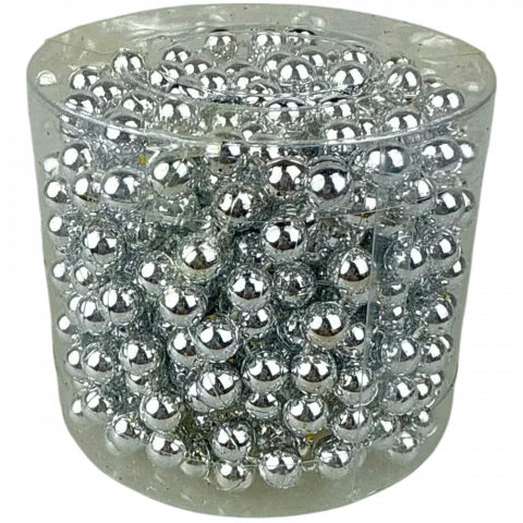 Намисто на ялинку 7,5мм5м у тубусі срібне арт. XY06-B-5M 9245 И648