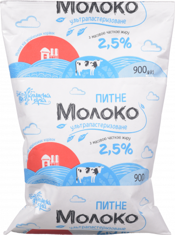 Молоко Українська зірка 900 г 2,5 т/ф