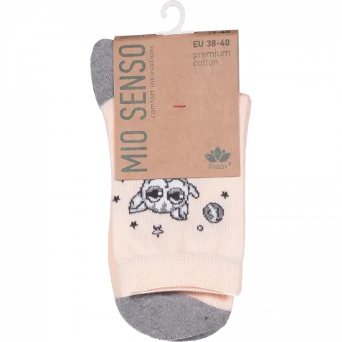 Шкарпетки жін. Міо Сенсо C500R 343 Кіт і космос персик, р.38-40