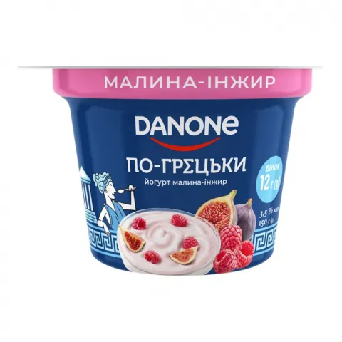 Йогурт Данон 3,5 150 г стак. По-грецьки Малина-інжир