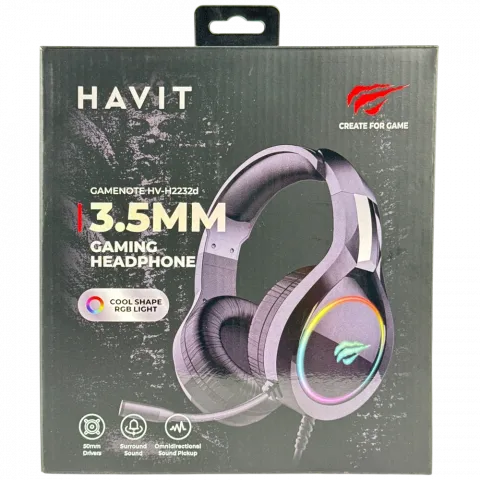 Навушники накладні дротові Havit HV-H2232d з RGB підсвіткою